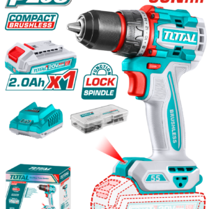 TOTAL TDLI205582 Compact Brushless Cordless Drill 20V