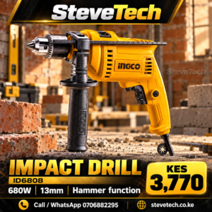 INGCO ID6808 680W 13mm Impact Drill – SteveTech poster with price KES 3,770