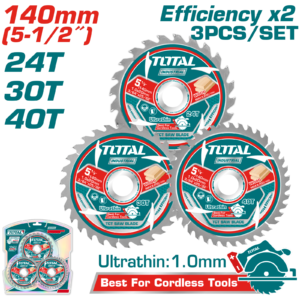 TOTAL TAC236140 Ultra-thin TCT saw blade set