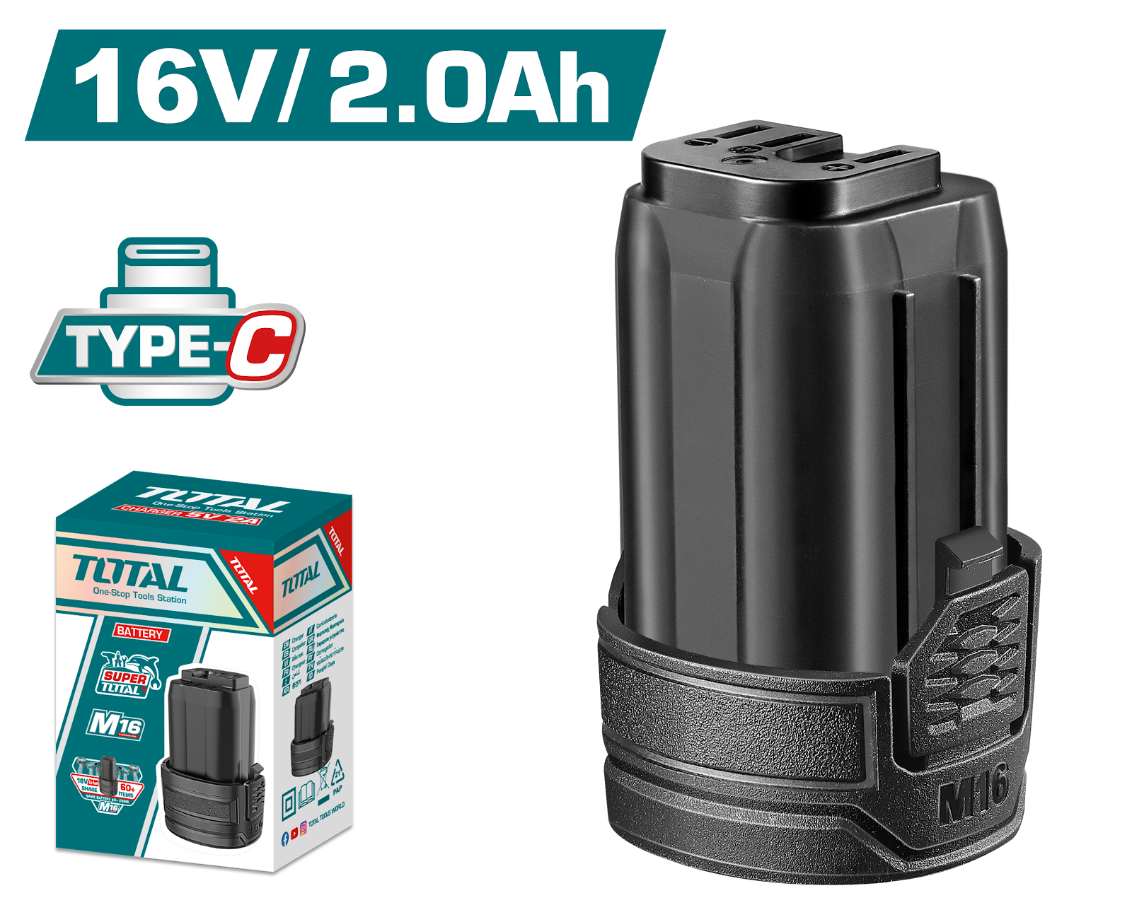TOTAL TFBLI1626 Lithium-Ion battery pack 16V 1 TOTAL TFBLI1626 Lithium-Ion battery pack 16V
